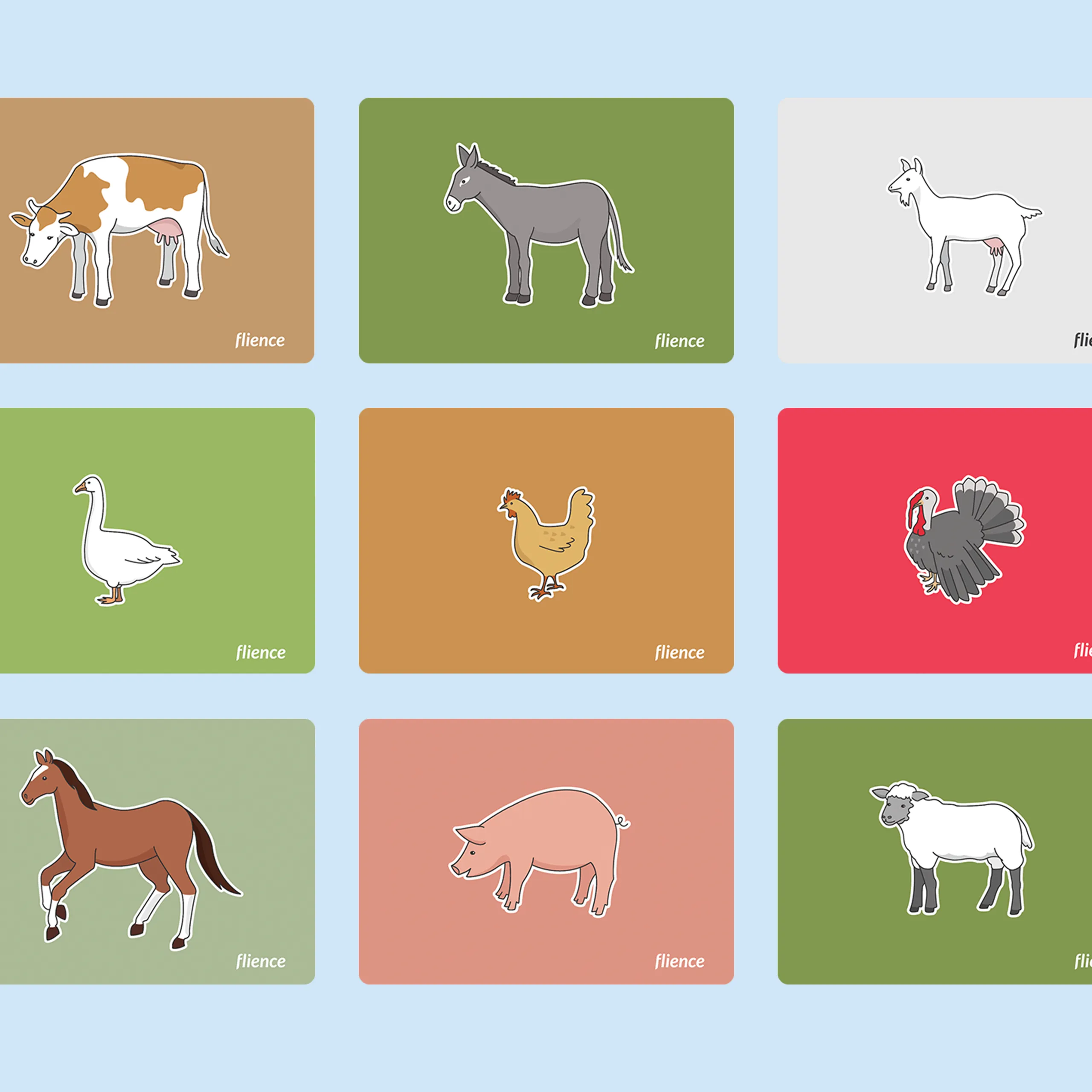A Flience language flashcard